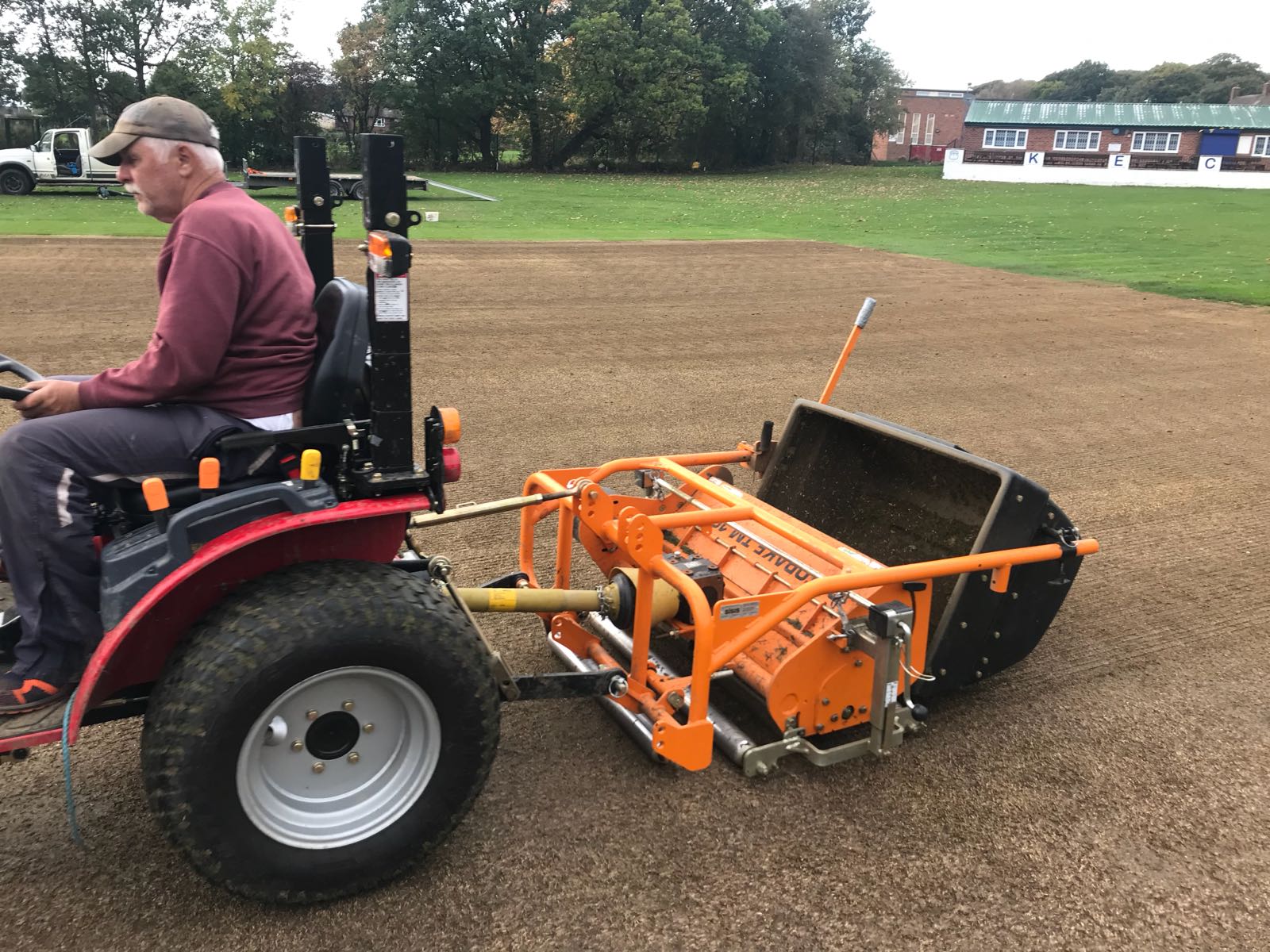 TM1000 Scarifier on a Cricket Pitch.JPG